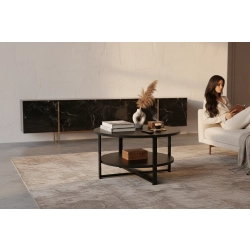 STOLIK KAWOWY Metalowy Blat Czarny Płyta MDF  STK-920